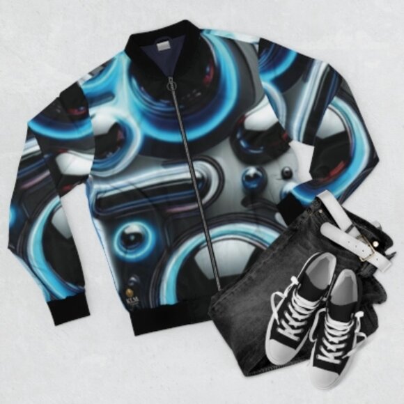 Futuristic Men's Bomber Jacket - Picture 1 of 2